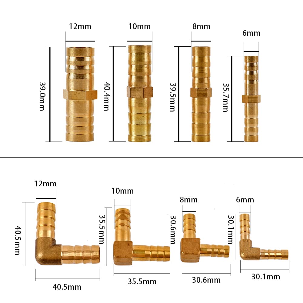 Messing-Spleißverschraubung, Messing-Spleiß-Rohrverschraubung, Wasser-Gas, Luftgelenk, gerades T-Stück mit Kreuzwinkel, Schlauchstutzen, 6, 8, 10, 12 mm, Kupferadapter (Y-förmig, 6 mm)