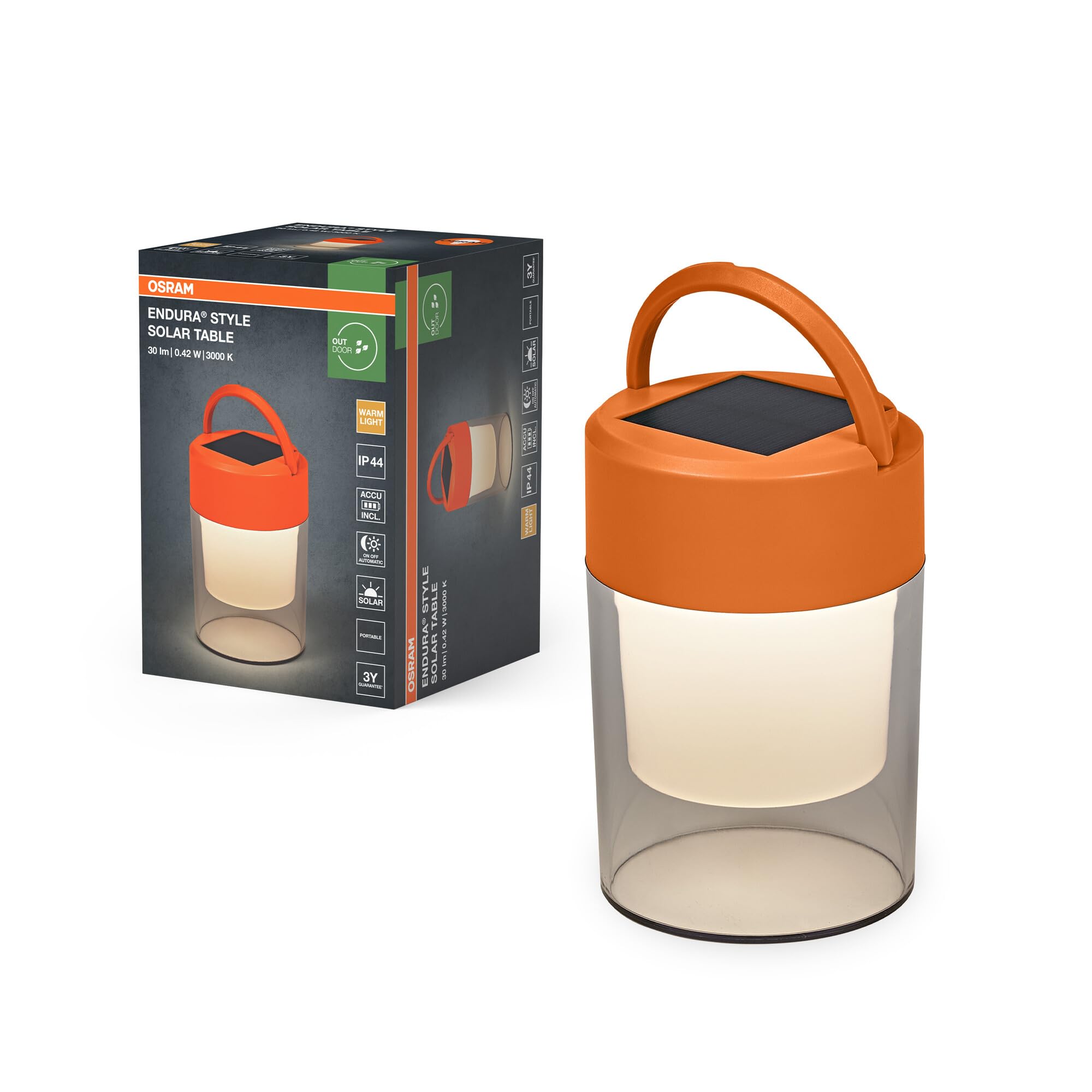 Endura Style Solar Table IP44 Orange