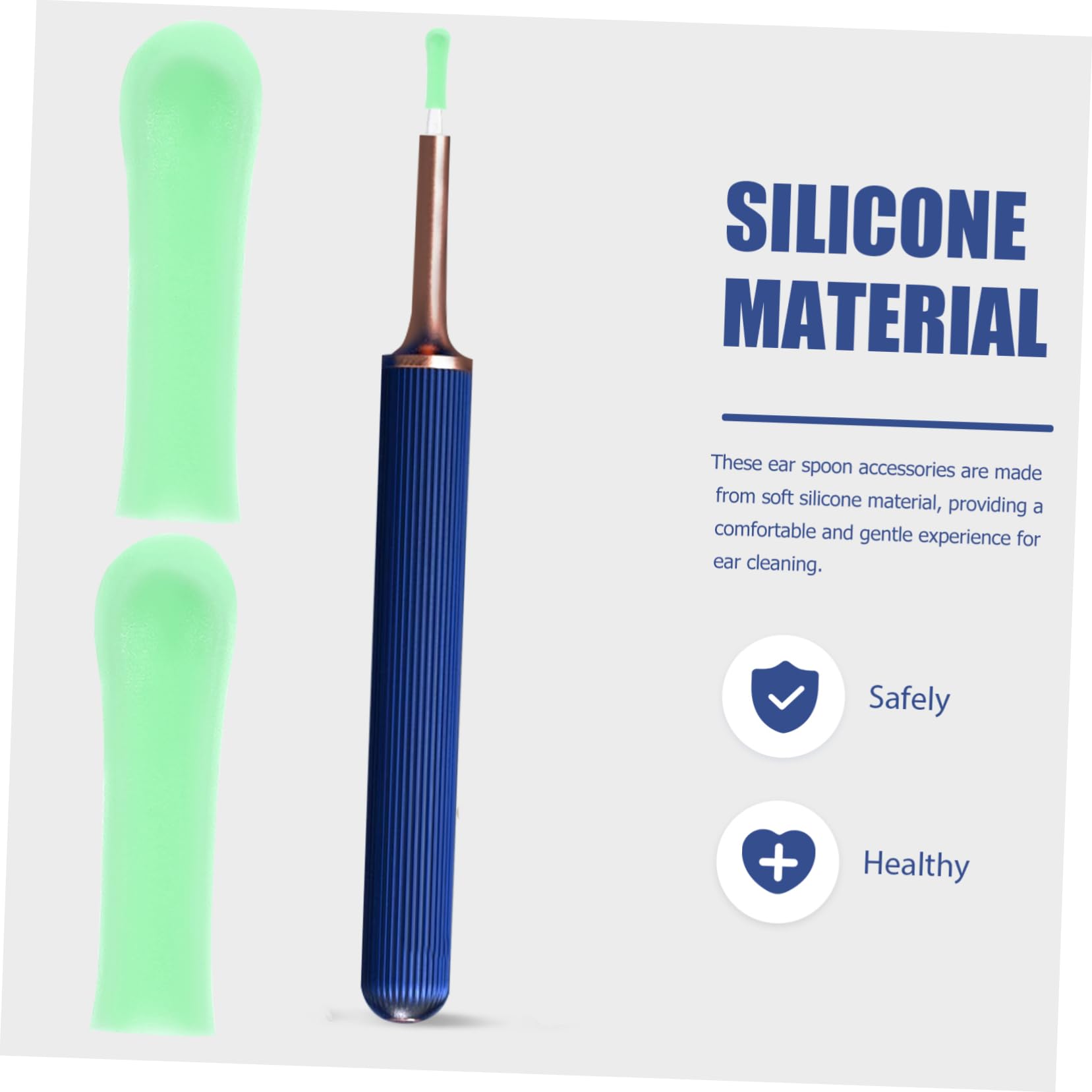 SEWOART 10 Pack Ear Wax Removal Tool Covers Silicone Ear Scoop Sleeves for Safe Cleaning