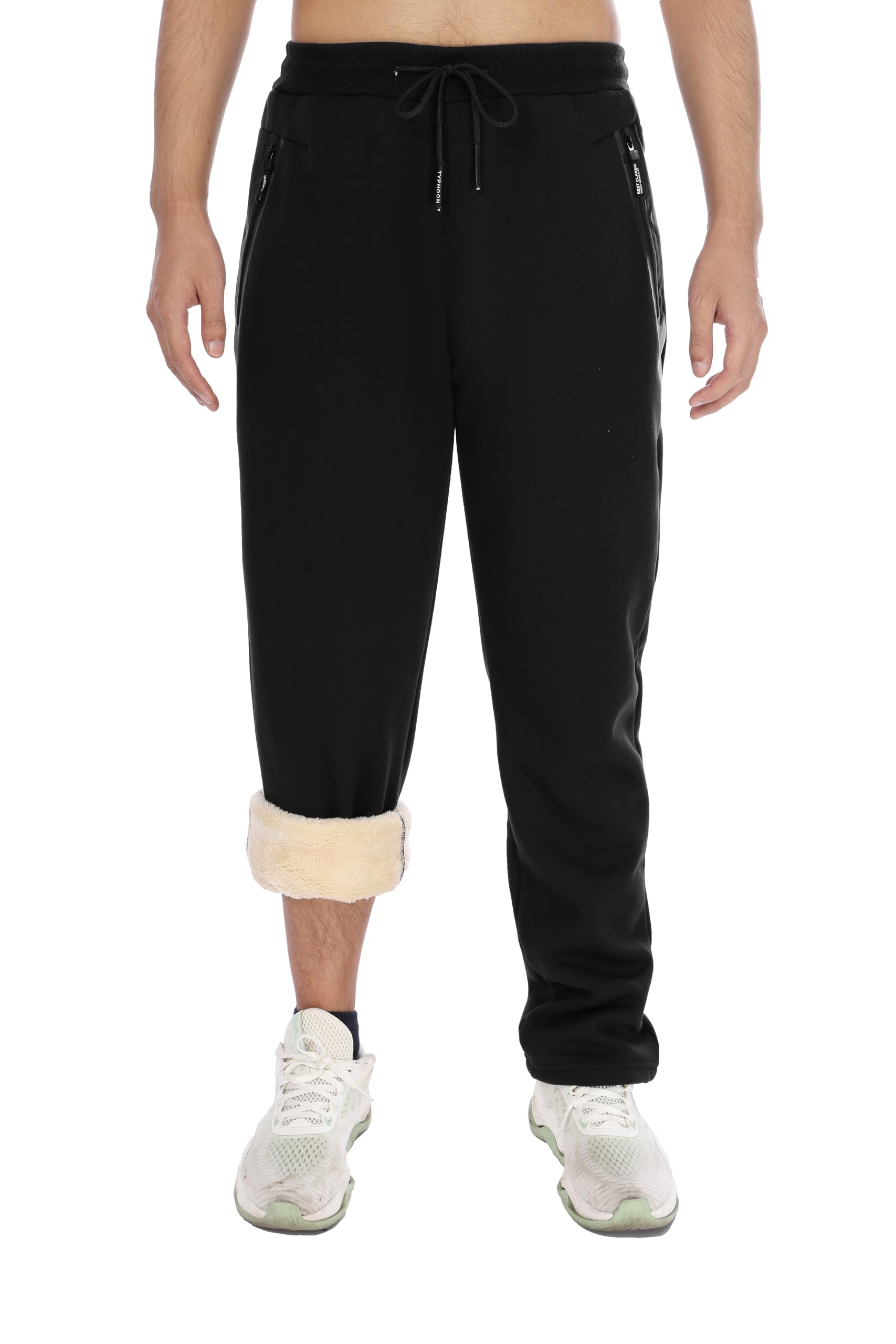 Tansozer Jogginghose Herren Gefüttert Sporthose Baumwolle Winter Fleece Thermo Dicke Trainingshose Hosen Freizeithose Thermohose Herren Fleecehose Warme Sweatpants Winterhose Grau 2XL