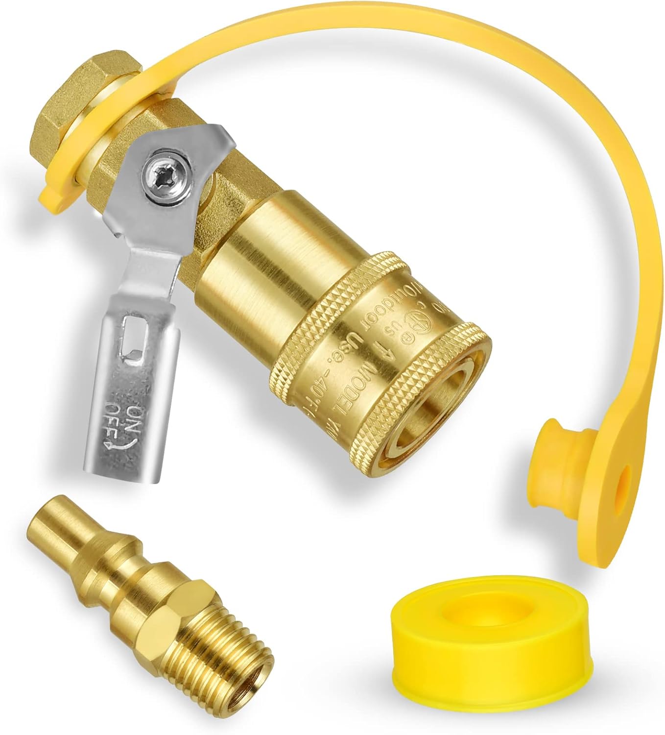 1/4" RV Propane Quick Connect Adapter, Propane or Natural Gas Quick Connect or Disconnect Kit