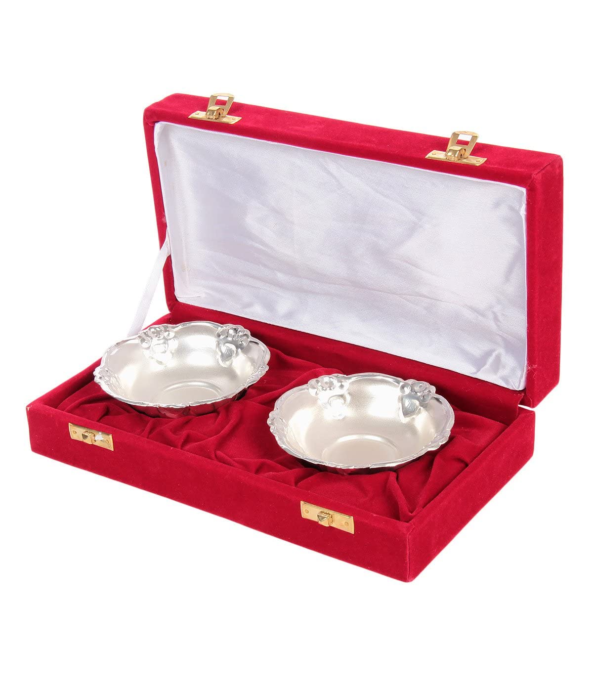 German Silver Bowls with Velvet Gift Box for Diwali Gifts/Diwali Gift Items/Birthday/Annivarsary Gift/corpotrate Gift for Family,Friends,Employees,Staff, (2 Bowl Set)