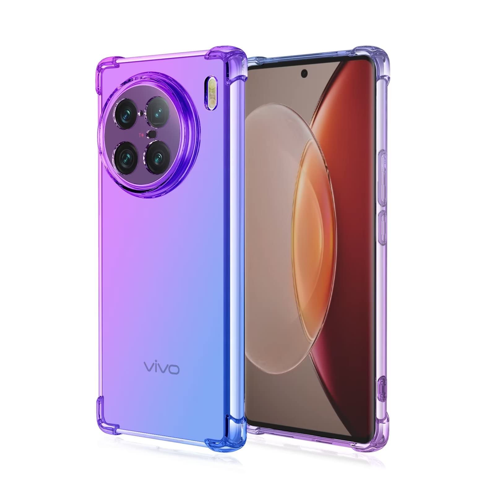 HONLEN Custodia per vivo Y70 / vivo V20 SE Case, (6.44 Inches) Trasparente Sfumato TPU Silicone Progettata, 4 Angoli rinforzati Case