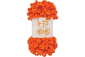 Soft Chunky Chenille Loop Yarn for a Cuddly Orange Blanket