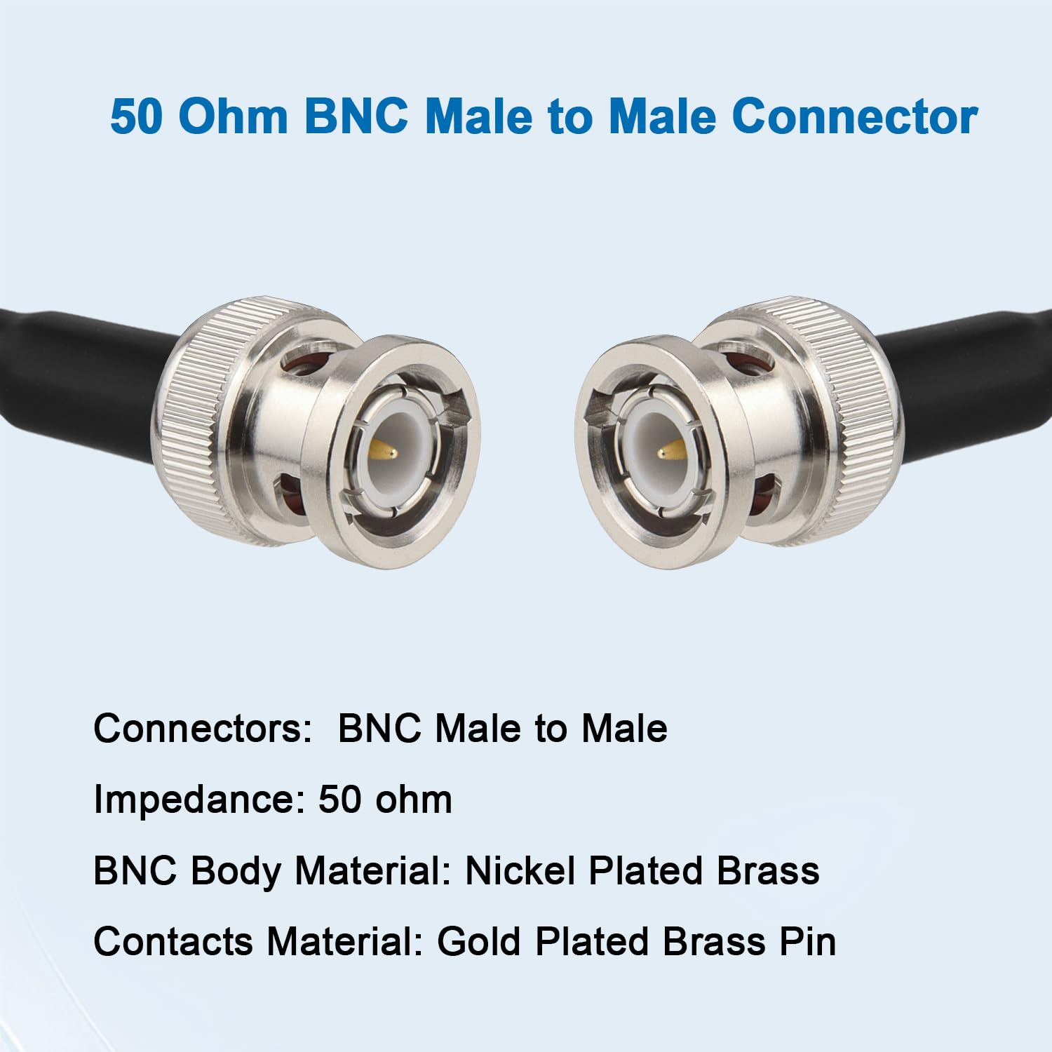 XRDS -RF 50 ohm BNC Cable 75FT, BNC Male Extension RG58 Coax for Antenna Analyzer, CB Radio, Security CCTV Camera