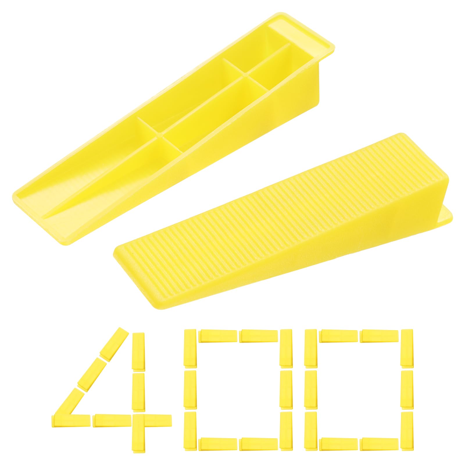 PATIKIL 400 cuñas de sistema de nivelación de azulejos, cuñas reutilizables para nivelación de azulejos para espaciadores de 1/8 pulgadas, 1/16 pulgadas, 1/32 pulgadas para instalación de pared de