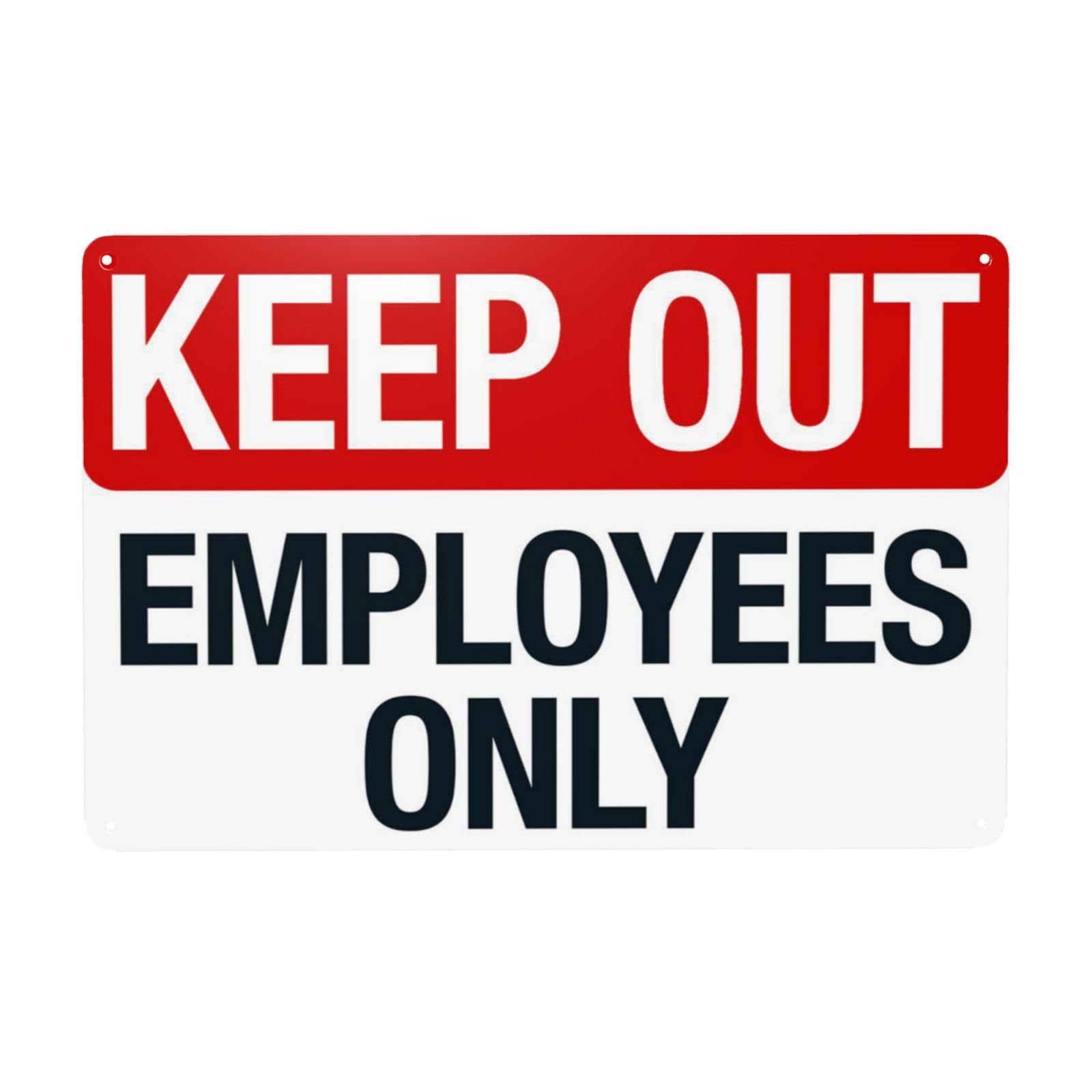 Office Area Retro Exclusive Sign, Daily Working Zone Keep Out Only For In-service Employees Access Plaque 12x8 Inch