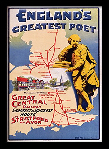 National Railway Museum Stratford on Avon (1) Framed 30 x 40cm Print, MDF, Multi-Colour, 42 x 32 x 2.4 cm