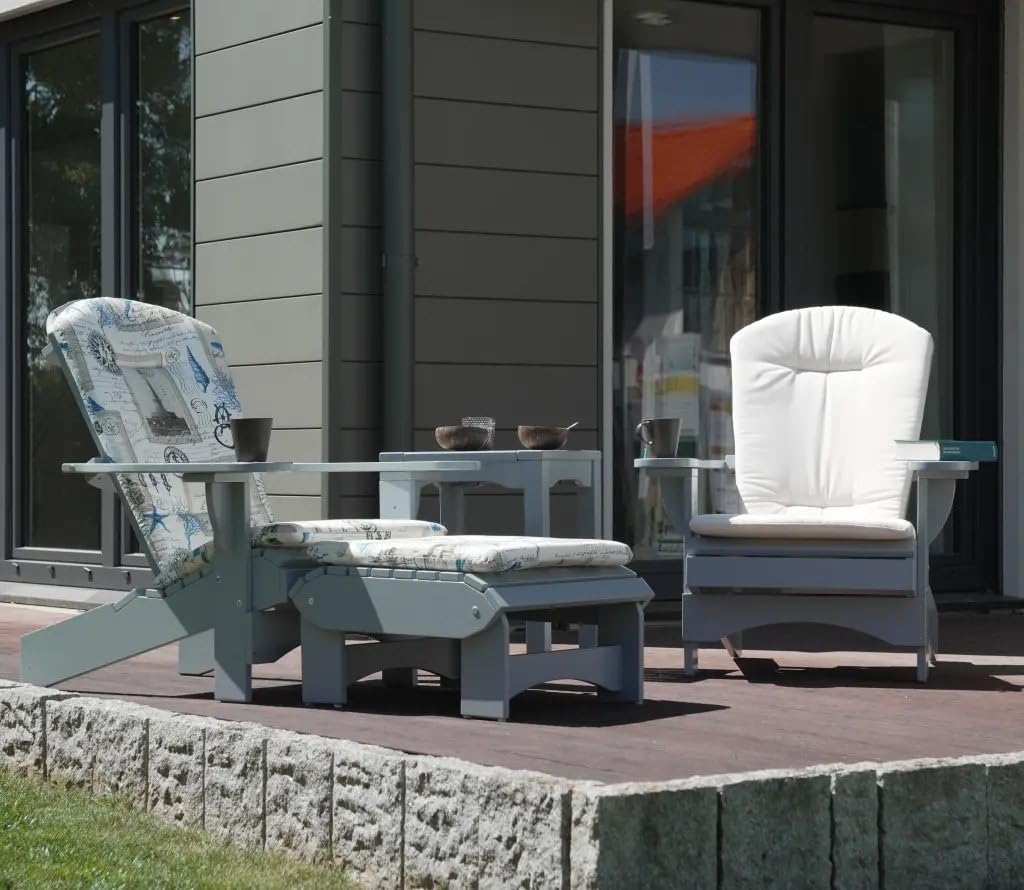 Original Dream-Chairs since 2007 Le repose-pieds Adirondack "Comfort" en gris peut être utilisé dans 2 positions. Le repose-pieds peut également être utilisé comme table d'appoint sur la terrasse