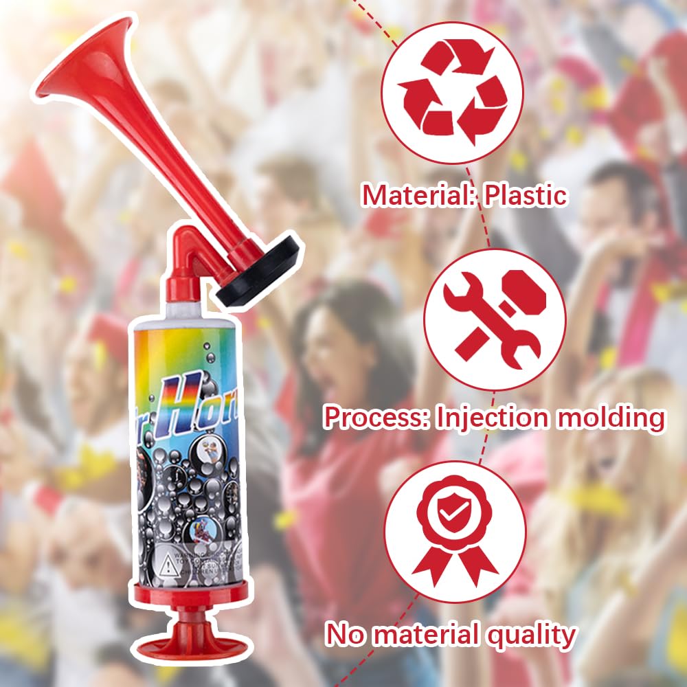 Tromba da Stadio, 4 Pezzi Air Horn, Trombetta da Stadio Forte, Tromba Ad Aria Compressa, Handheld Fanfare Air Horn, Tromba da Stadio per Feste Partite di Calcio Eventi Sportivi