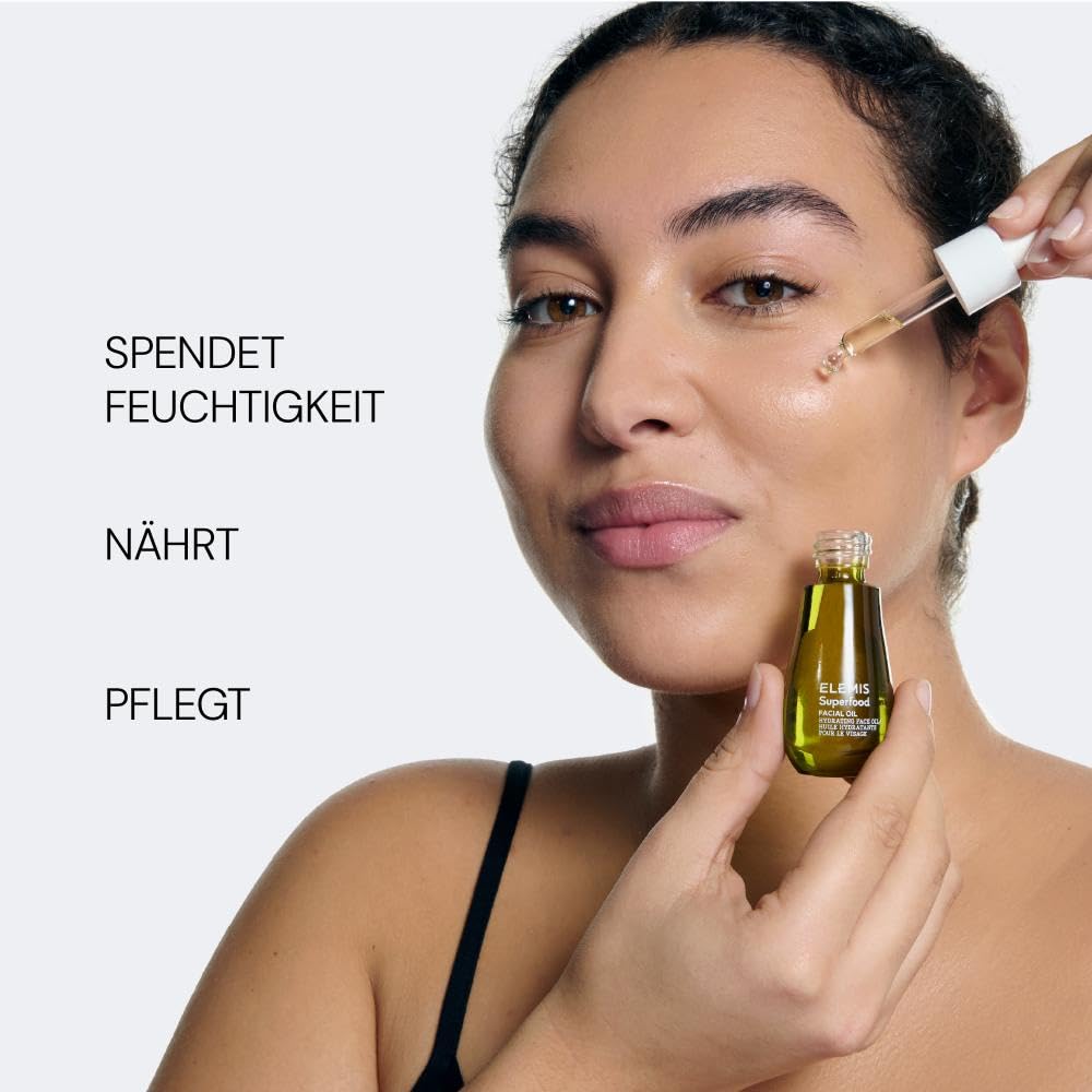 ELEMIS Pro-Collagen & Superfood Facial Oils, klinisch bewiesen – leichtes veganes Gesichtsöl, spendet Feuchtigkeit, polstert auf und glättet, für strahlende Haut