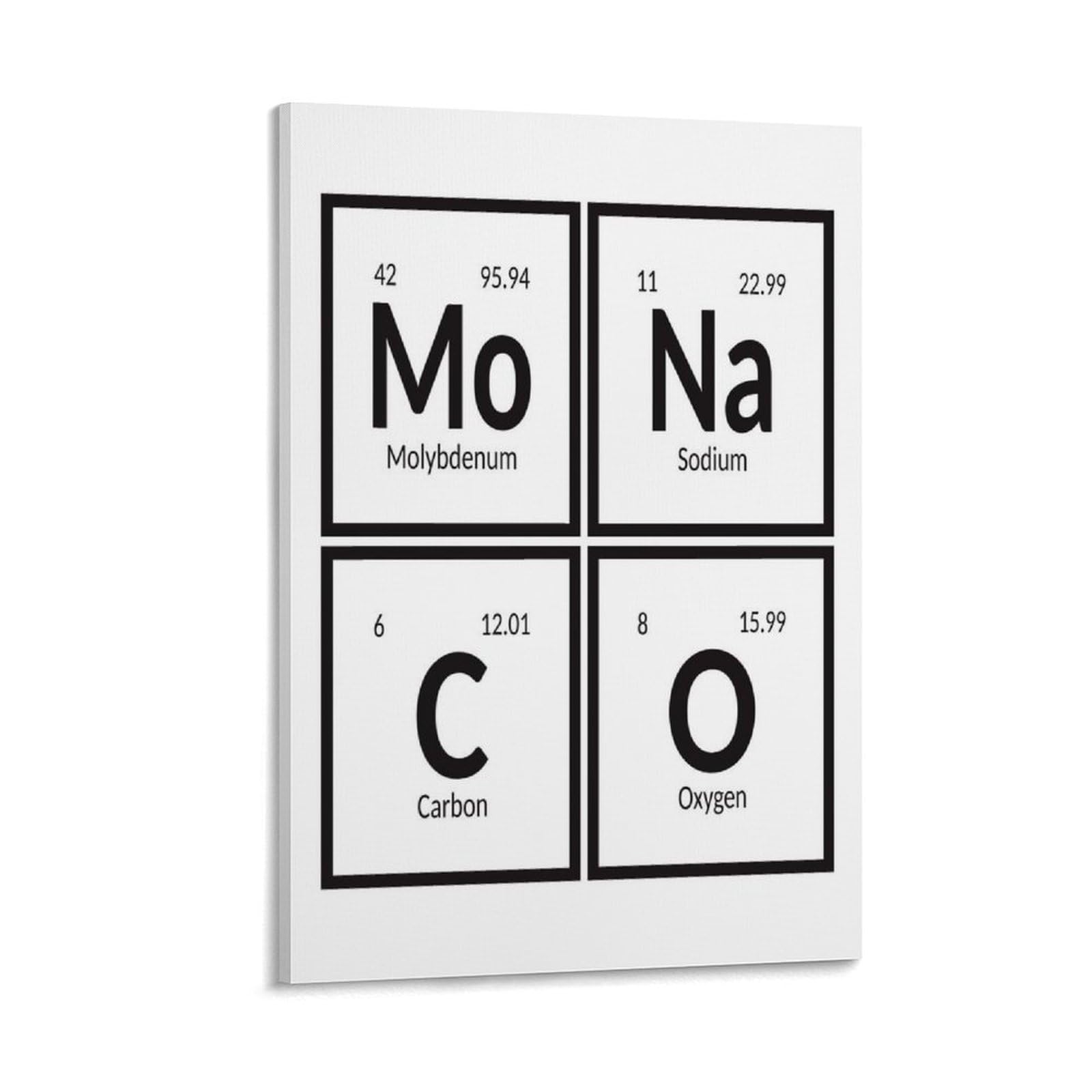 Monaco Periodensystem, Raum-Poster, Büro, Raumdekoration, kosmischer Sternenhimmel, Wandkunst-Poster für Wanddekoration, 60 x 90 cm