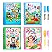 4 Pezzi Libro da Colorare ad Acqua Magica per Bambini Libro da Disegno ad Acqua Riutilizzabile con Penna Magico Educativo Doodle Pittura Giocattolo per Bambini Ragazzi Ragazze Dai 3 Anni +