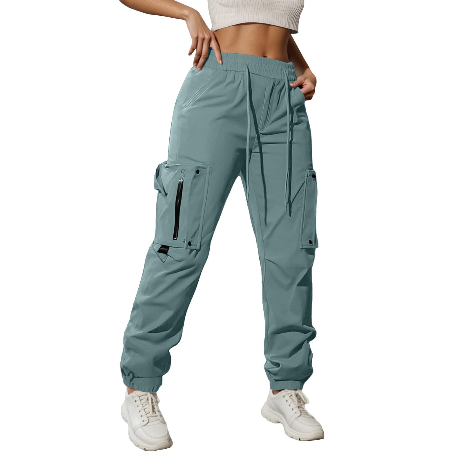 Damen Freizeithose Loose Fit Cargo Jogger Workout Sweatpants mit elastischem Bündchen Bequeme Streetwear für den Alltag