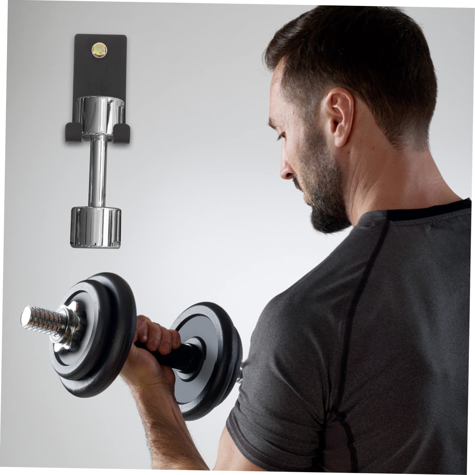 INOOMP Rack da Parete per Bilanciere e Manubrio, Casa e Palestra