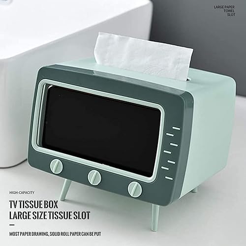 Miniatura 9 de SGVAHY Soporte para caja de pañuelos retro para TV, lindo y práctico soporte para teléfono celular, soporte para tampón para baño, cocina,