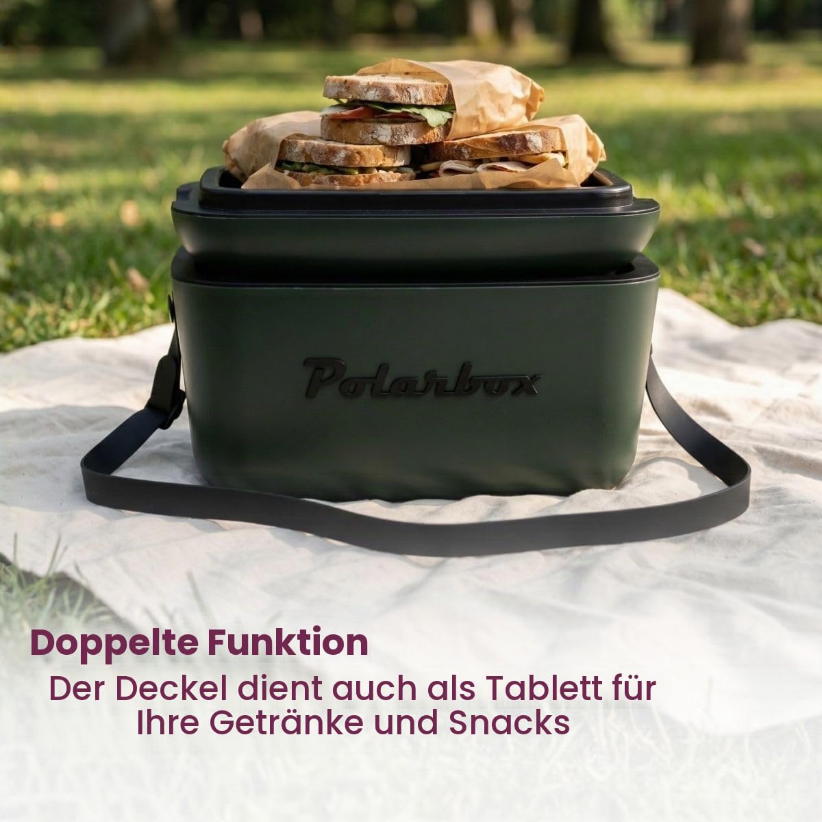 Polarbox Kühlbox mit Schulterband - Green Forest-Black - 12 Liter