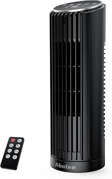Abolee Tower Fan for Bedroom, 23ft/s Desk Fan with Remote, 70 Oscillating Desk Fan, 4 Speeds, 4 Modes,12Timer, 13 Bladeless Portable Fan for Bedroom Office Home Black