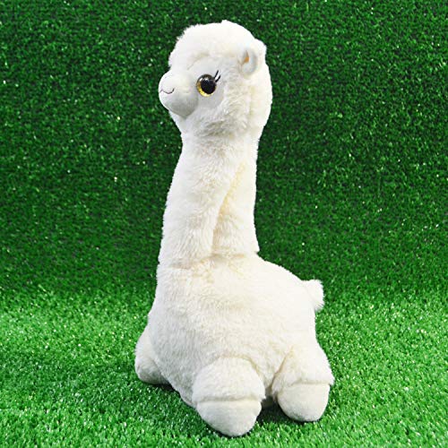 Kögler 76508 - Labertier Lama Sandy, ca. 30 cm groß, nachsprechendes Plüschtier mit Wiedergabefunktion, plappert alles witzig nach und bewegt sich, batteriebetrieben, Weiß