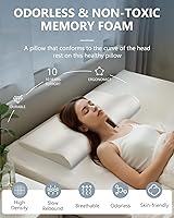 Vista 5 de SMDR Almohada cervical ergonómica de espuma viscoelástica para aliviar el dolor de cuello y hombros, almohada de apoyo de contorno con ranura