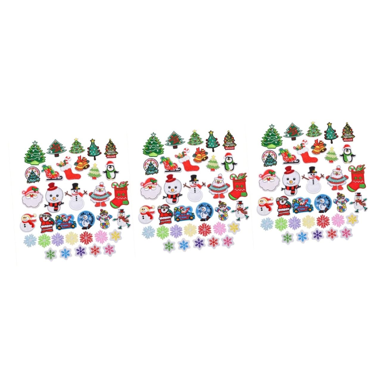 3 Sets Weihnachtliche Stickerei-patches Zum Aufnähen -applikationen Für Kleider Hüte Jeans Reparaturen 34 Stück * 3