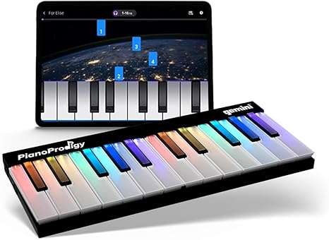 Gemini Sound PianoProdigy 24 Light-Up Keys Bluetooth MIDI Learning Keyboard – Wireless Controller for iOS/Android App (No Built-In Speakers, App Required)