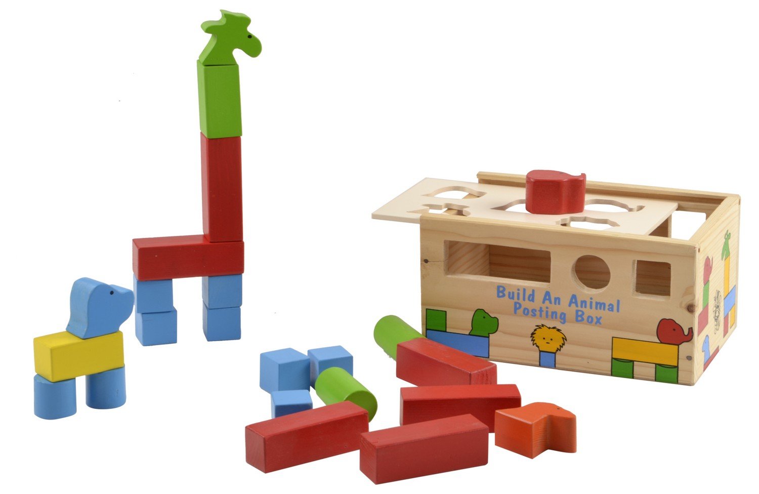 Skillofun Wooden Build an Animal Posting Box, Multi Color