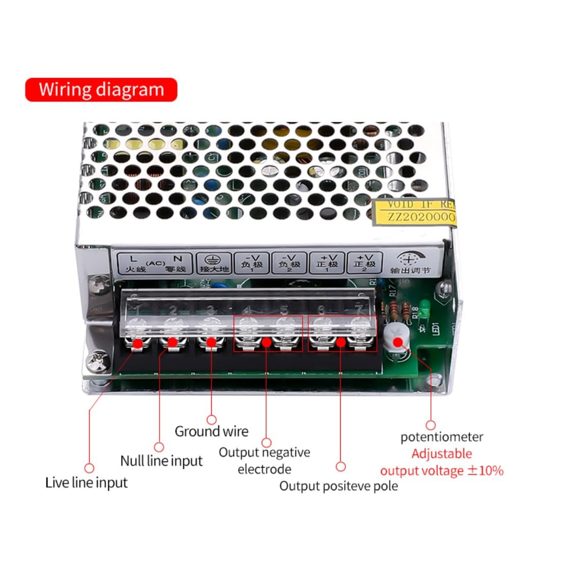 Zasilacz impulsowy 5 V, 40 A, 200 W, transformator AC 230 V na DC 5 V, idealny do taśm LED/świateł, kontrolera drukarki 3D i systemu CCTV, ze stabilnym napięciem i zabezpieczeniem przed przeciążeniem