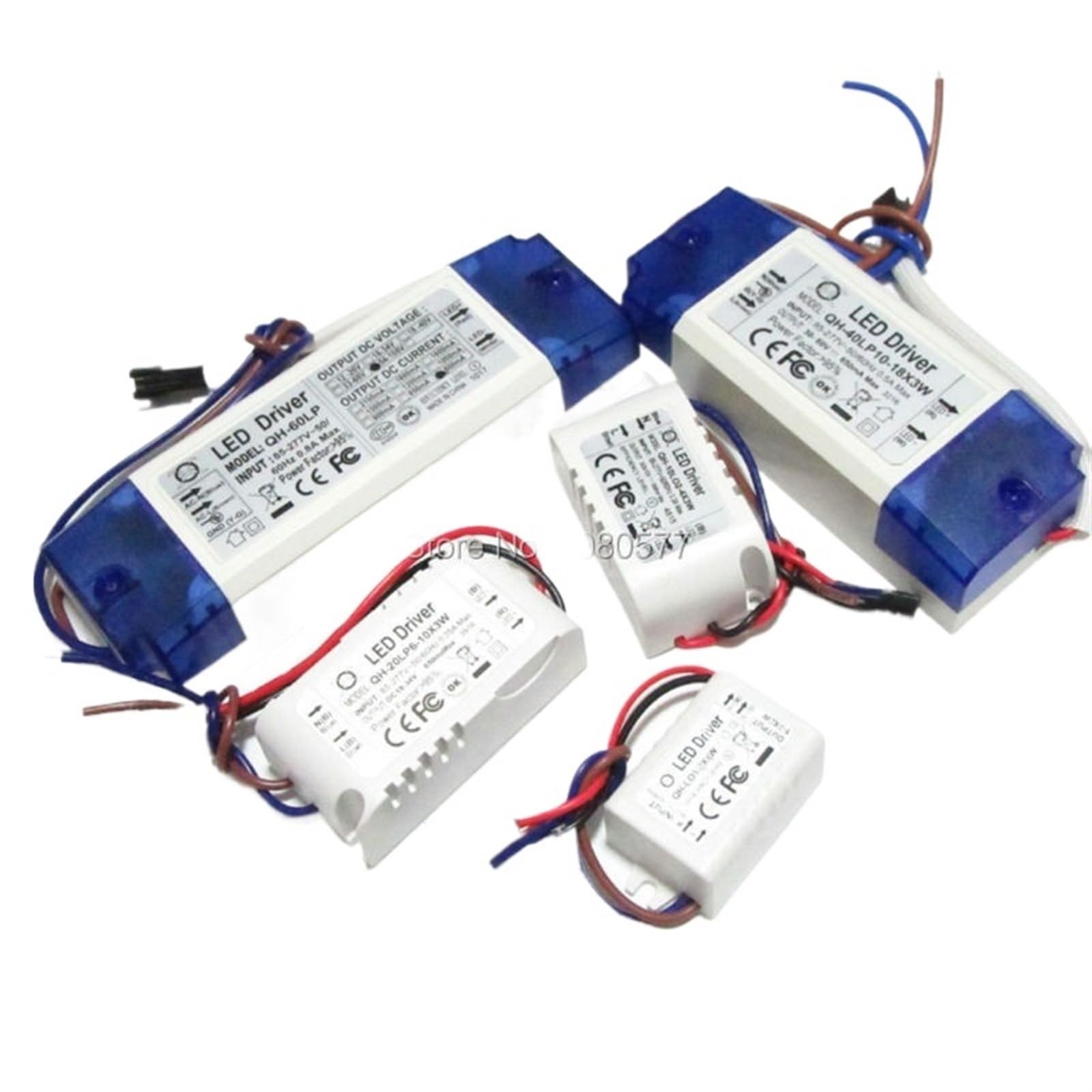 FCARUMIQP 5pcs 600mA Isolation LED Driver 1-2x3w 3-4x3w 6-10x3w 10-18x3w 18-30x3w External Waterproof Lamp Bulbs Lighting(3-4x3w,Waterproof Driver)