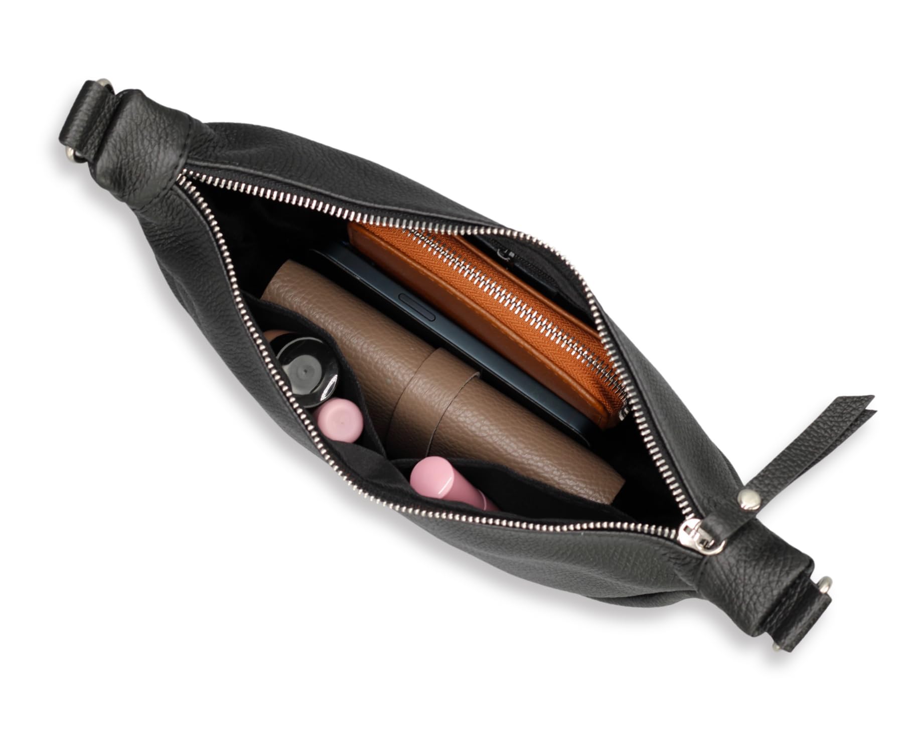 Brise Art PETRA Damen Moon Bag Echtleder Handgefertigt Halbmond Tasche