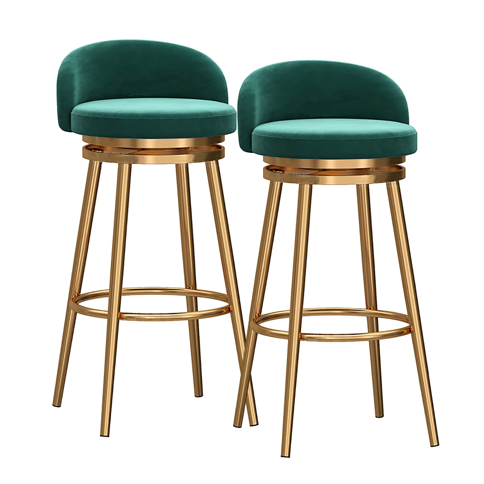 Tabouret de bar pivotant en velours confortable pour îlot de cuisine