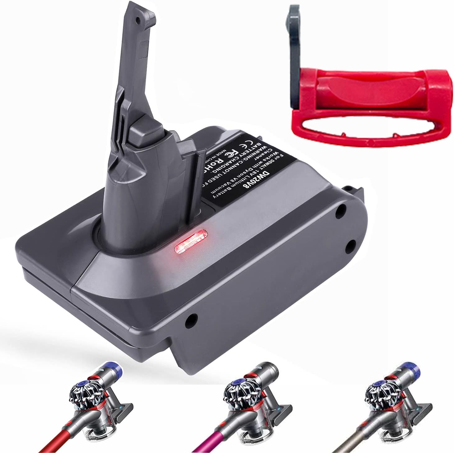 2PCS Battery Adapter for Dyson V8, Adapter with Trigger Lock, fit for