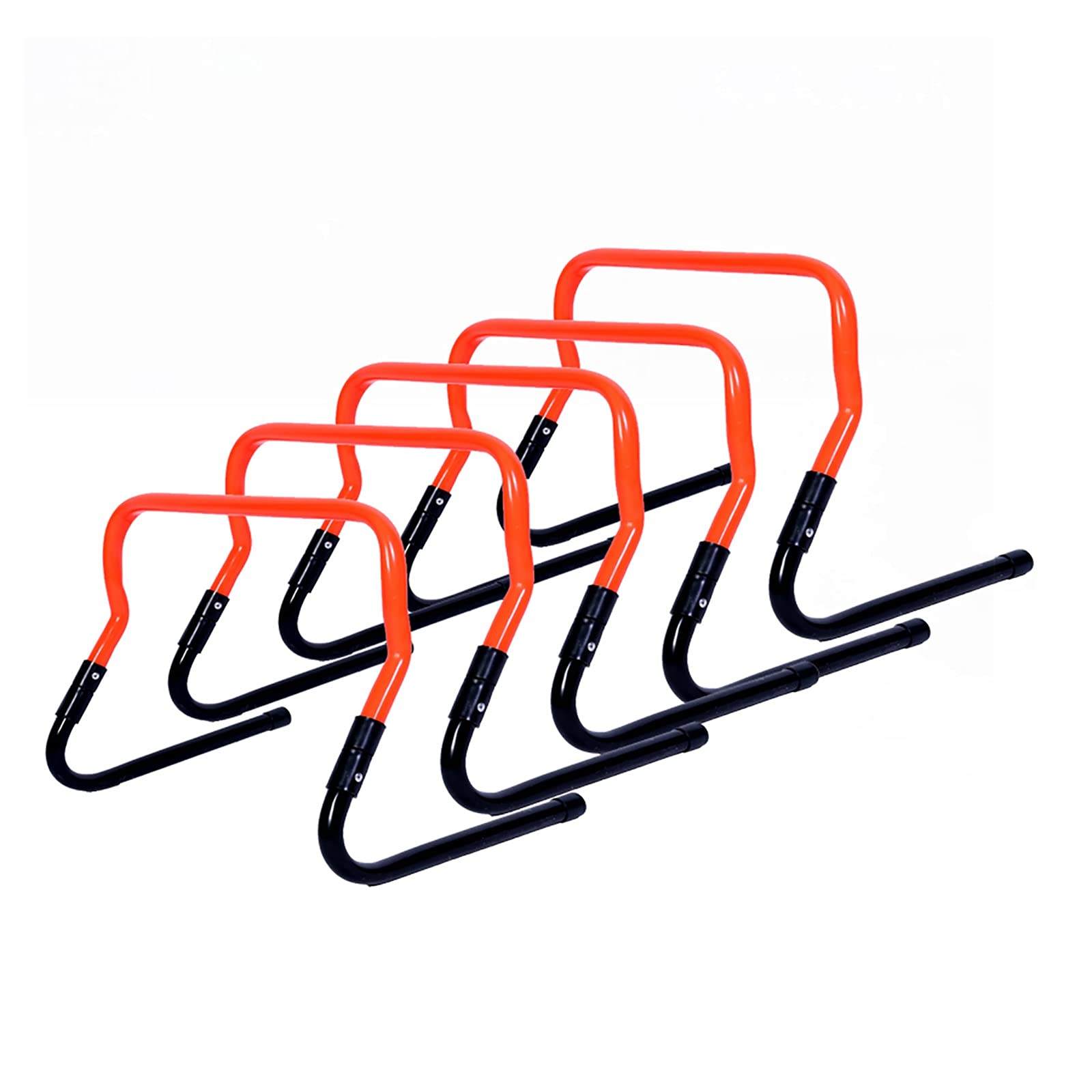 Juego de 5 Vallas Ajustables para Entrenamiento de Velocidad y Agilidad, 2 Alturas, para fútbol (Color: A)