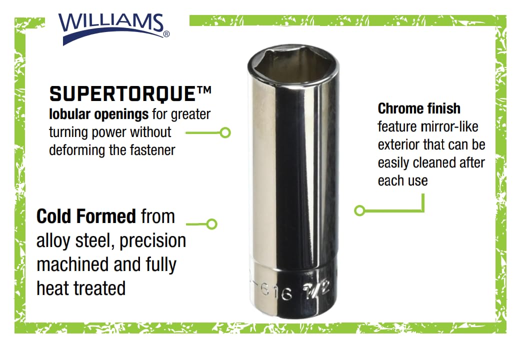 Williams JHWMD-614 SUPERTORQUE 1/4-Inch Drive Deep 6 Point SAE