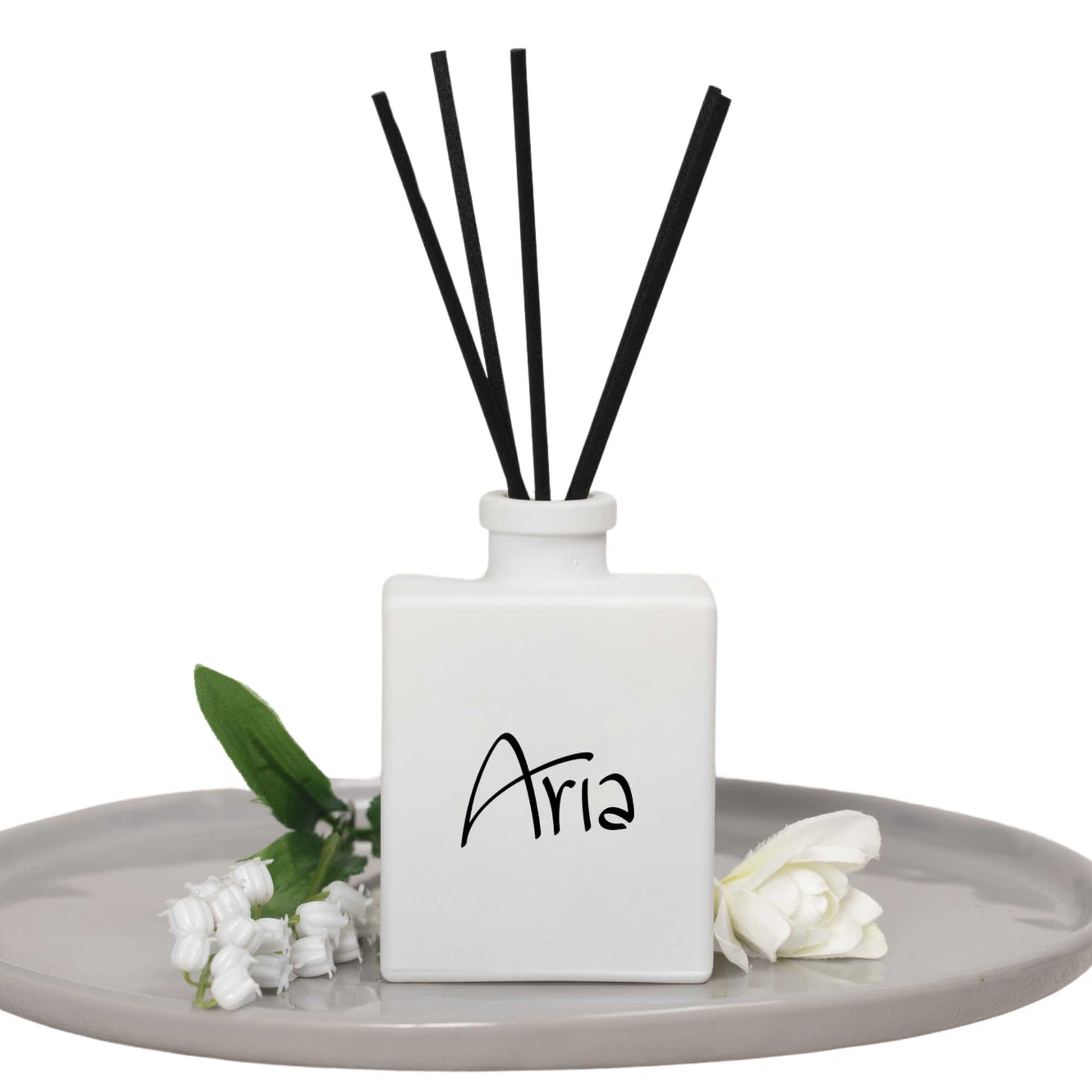 Aria Reed Diffuser - Luxury Hotel Fragrance - Vanilla, Lily of The Valley, Tuberose, Floral Gourmand and Amber - Black Reeds - Signature Scent - 3.4 oz