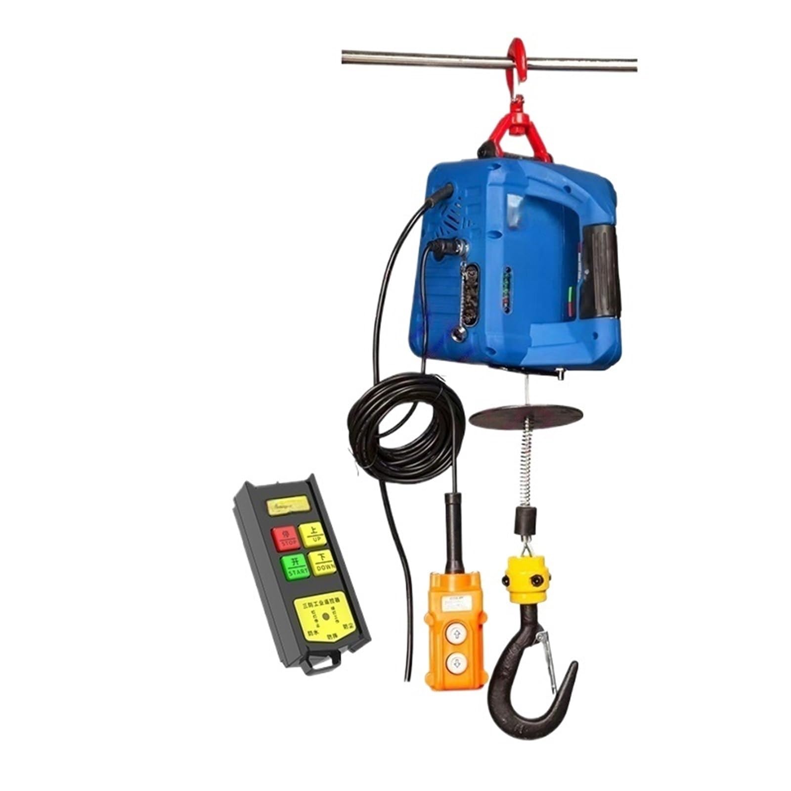 Verricelli elettrici Bandiera per Paranco Elettric 100-500kg Paranco Elettrico Portatile Verricello A Mano Blocco Di Trazione Fune Acciaio Sollevamento Traino | 200kg three in one