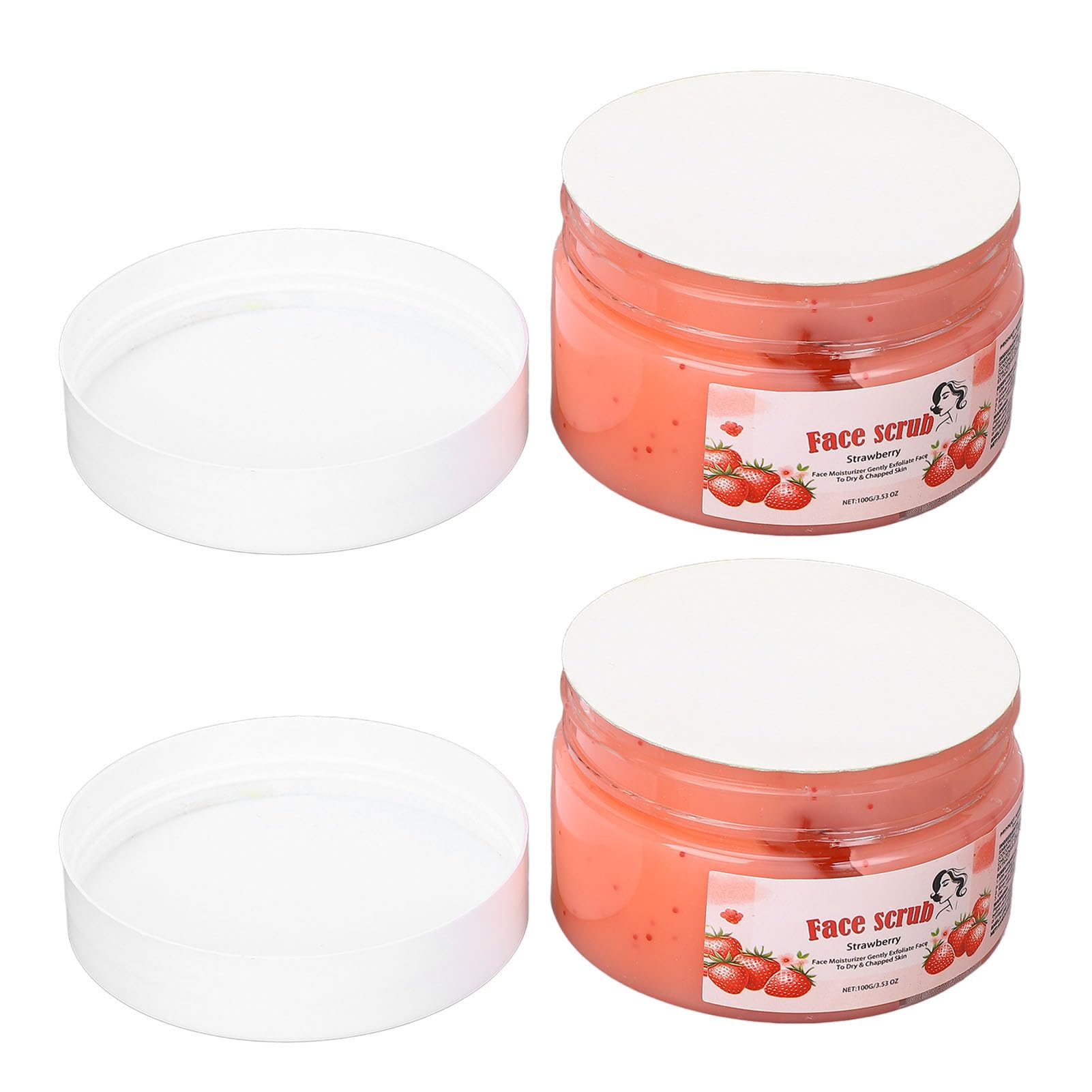 BTSEURY Facial Scrub, 2 Pcs Cleansing Scrub, Moisturizing Plant Extracts Exfoliating Facial Cleansing Scrub Long Lasting Hydration