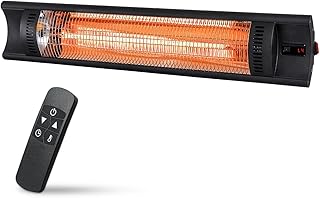 WALTER Professional Infrarot Wandheizstrahler 2000 W, 4 Stufen, Karbon Infrarot-Technologie, Terrassenheizstrahler für Innen- und Außenbereich, Timer Funktion, mit Fernbedienung, inkl Wandhalterung