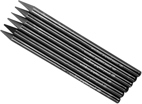 6Pcs Professional Woodless Graphite Pencil Woodless Graphite Sticks Sketching Graphite Pencils for Artists Assorted HB 2B 4B 6B 8B EE Pencil Set for Sketching Drawing Shading Charcoal Art Pencils
