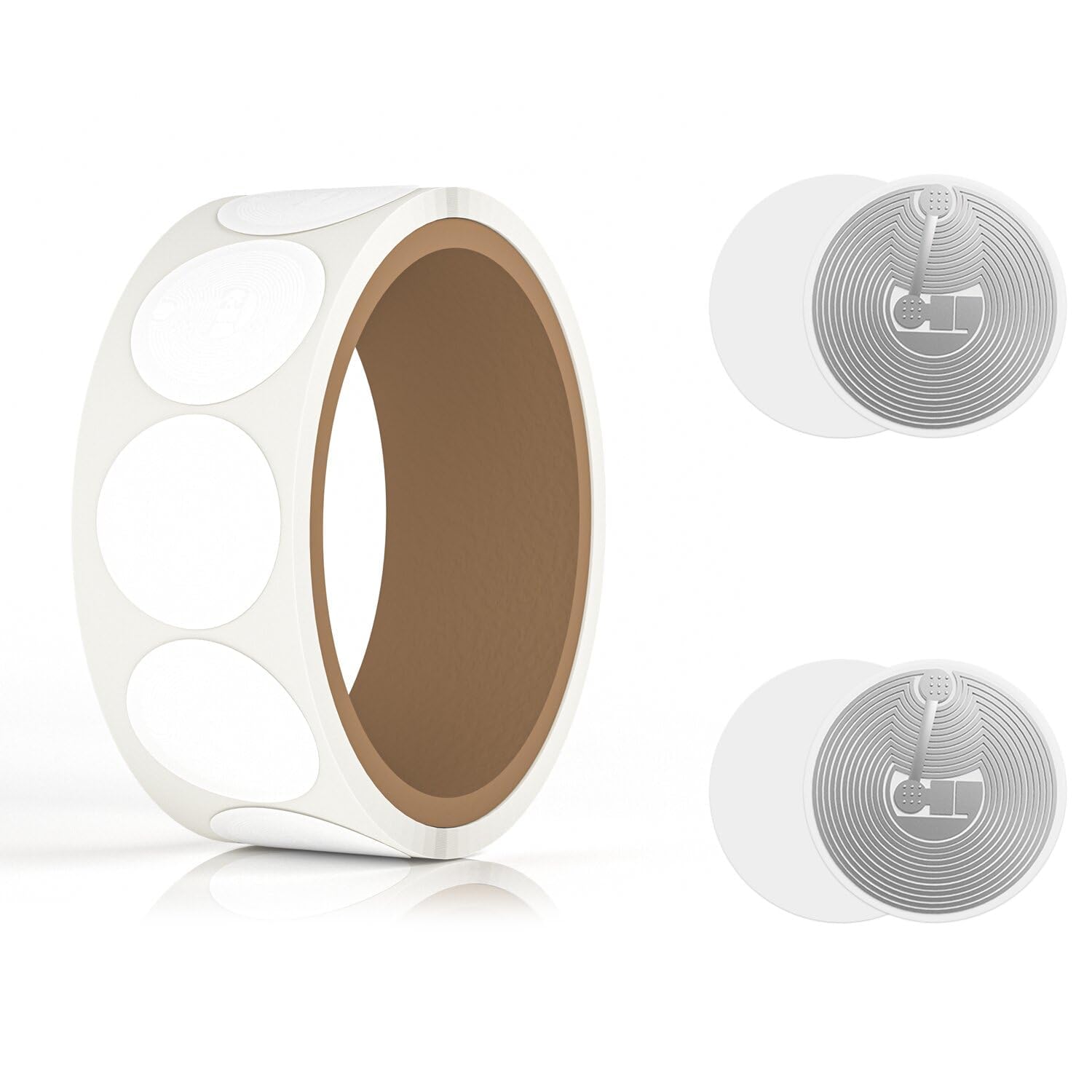 Naklejki NFC 215, Ntag215 NFC naklejki iOS NFC 215 tagów 504 bajtów pamięci, wielokrotnego zapisywania tagów NFC z klejem do automatyki domowej, doskonale współpracują ze wszystkimi telefonami