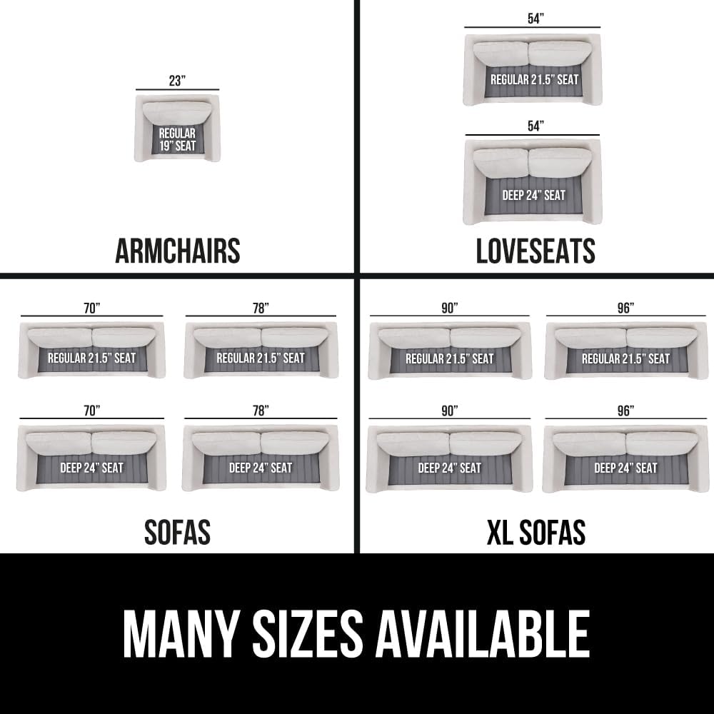 gorilla grip heavy duty couch cushion support board to fix sagging sofas, 23 x 19 armchair, thick plywood boards add strong seat supports, stays in place, replacement stuffing under couches, gray 23" x 19" armchair grey