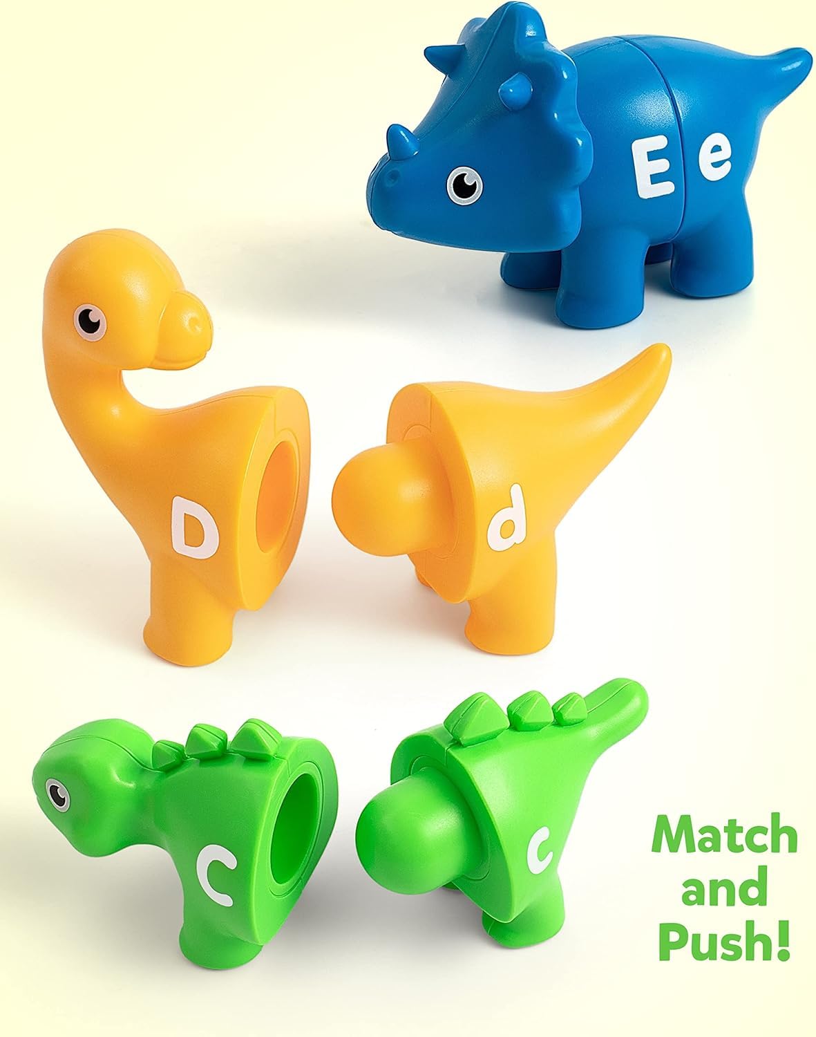 Zabawki dinozaury dla dzieci w wieku 3-5 lat, 26 sztuk, gry do nauki alfabetu, edukacyjne zabawki Montessori dla przedszkolaków, łamigłówki ABC z wielkimi i małymi literami.