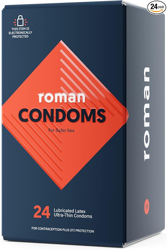 Ro Condoms | Ultra-Thin, Lubricated Condoms Made with 100% Natural Rubber Latex, FDA-Cleared, Electronically Tested for Safety and Reliability, Non-Spermicidal | 24-Pack