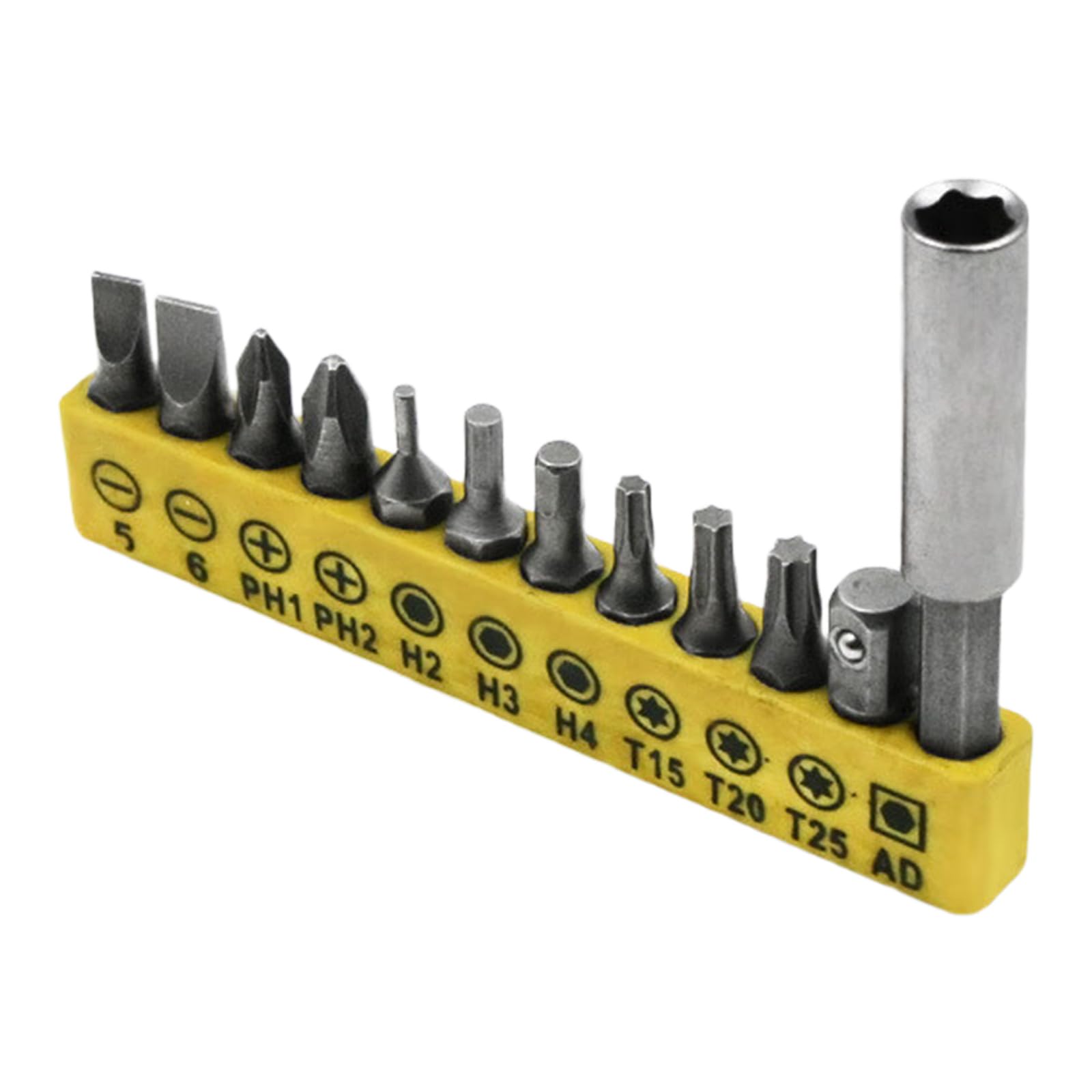 Fromceo Multicolor 12Pieces Screwdriver Bit Set Including 55Mm Extension Rod Universally 1 / 4Inch Hexagonal Shank For Electric Tool Steel Screwdriver Bit