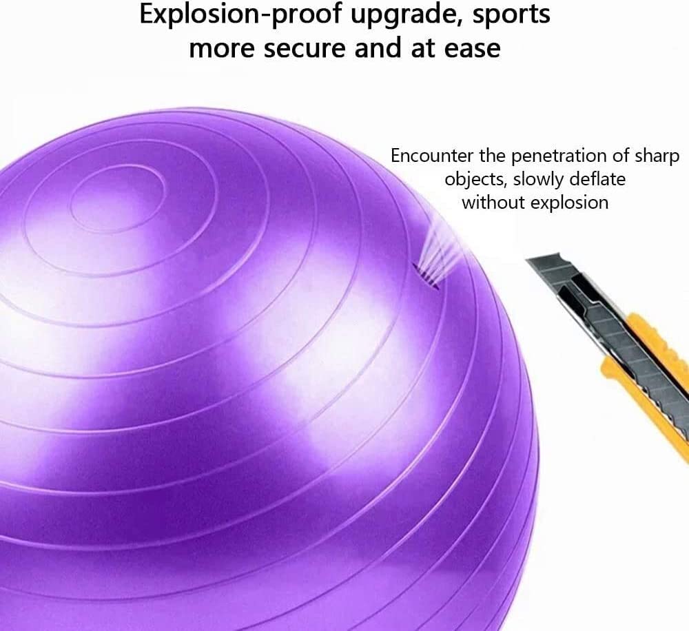 GCX- Pelota de Fitness, pelota de Yoga, ejercicio de Pilates, pelota de Fitness, pelota de parto, pelota de entrenamiento de equilibrio, pelota de asistencia for el parto Seguridad ( Color : Purple ,