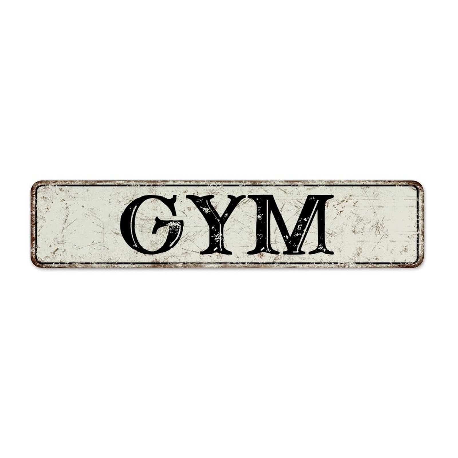 Gym 4x18 Inch Metal Tin Sign Fashion Chic Restaurants Shop Terrace Home Decor Tin Signs Garage Signs for House