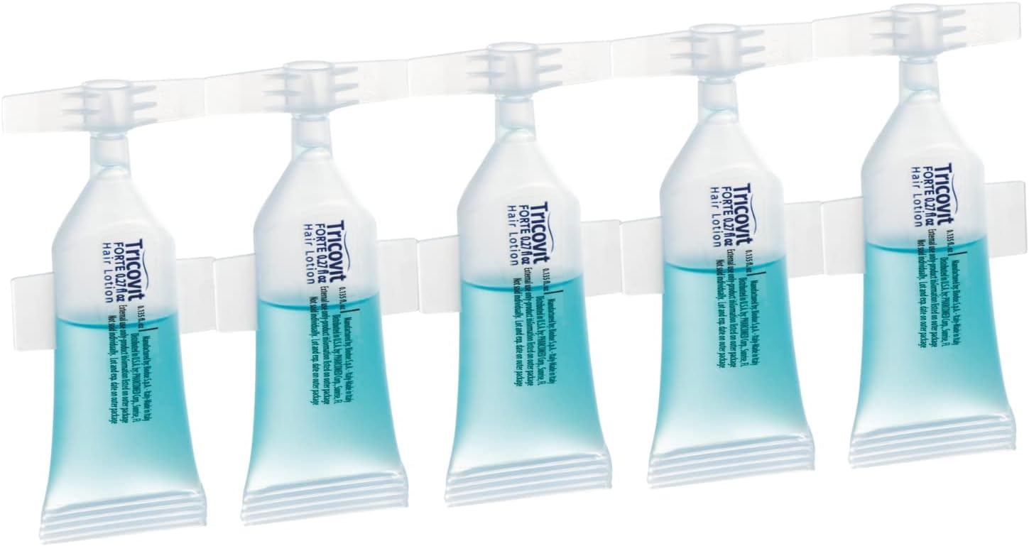 Tricovit Forte Hair Loss Treatment - Hair Growth Products for Women & Men - Sebum Regulator for Strengthening Follicles & Balancing Scalp (5 ct)