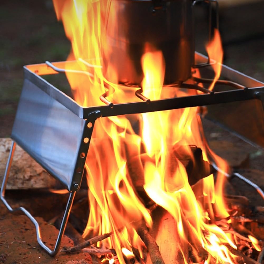 Solidny I Niezawodny Grill Na Ognisko, Kompaktowy Składany Grill Do Grillowania Na Kempingu I Podczas Wędrówek
