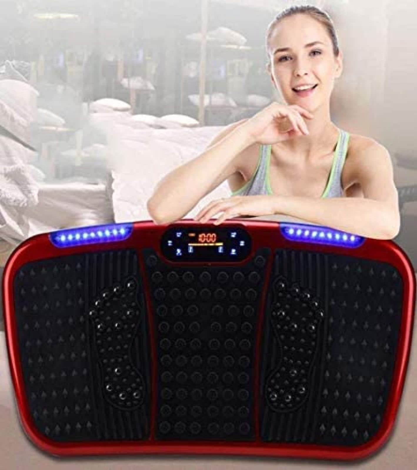 Machine d'exercice vibrante avec télécommande, panneau d'alimentation pour entraînement de fitness, design ultra fin, brûleur de graisse pour entraînement à domicile, équipement d'exercice complet du