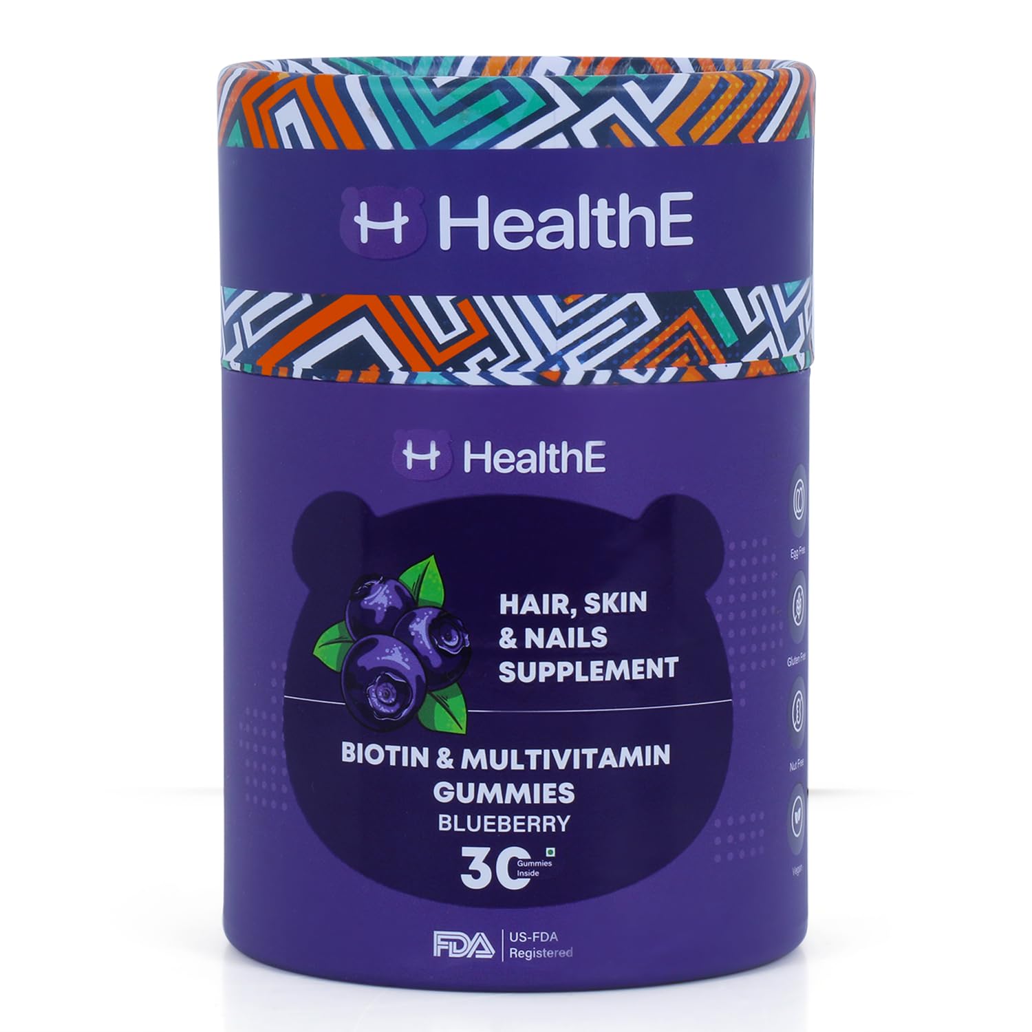 HealthE Biotin Multivitamin Gummies: Biotin Hair gummies for Stronger, Fuller Hair Growth, Glowing Skin, and Healthy Nails - USFDA Registered, Vegan, Sugar-Free with Natural Ingredients - Multivitamin gummies for Hair Growth. Blueberry Flavour. Hair  (B0CDM443F7) Amazon Price History, Amazon Price Tracker